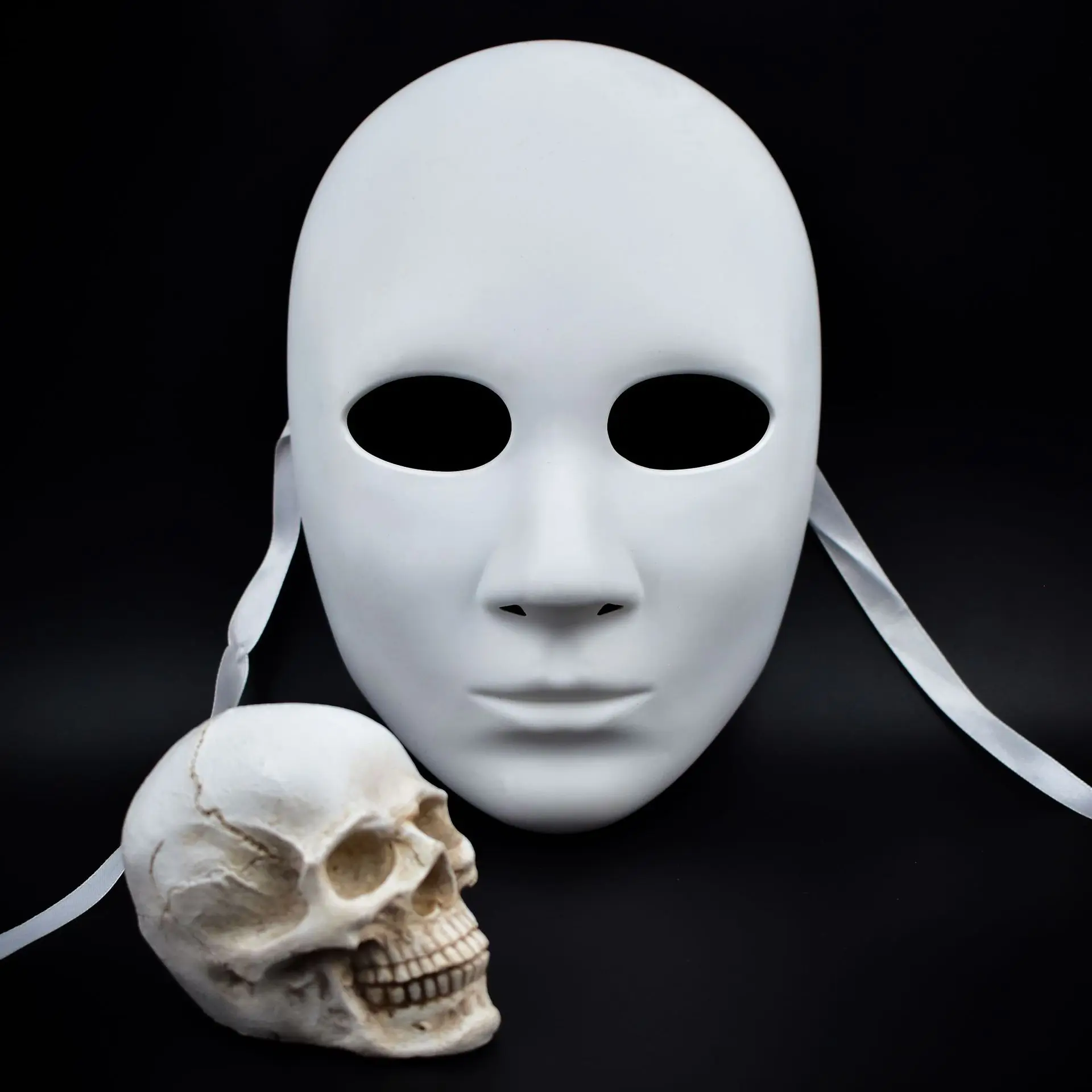 Blank Face Mask Cosplay DIY Hand-Painted Doodle Masks Carnival Masquerade Halloween Dress Up Street Dance Party Costumes Props 2