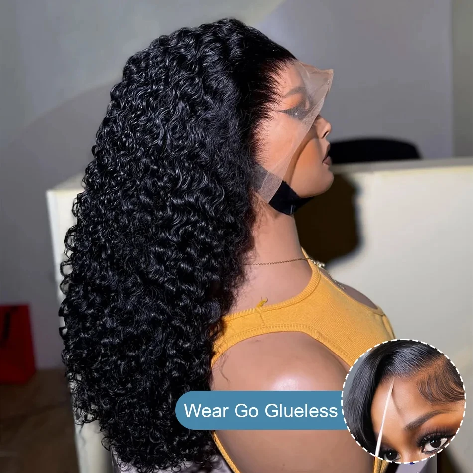 

Парик из натуральных волос с глубокой волной, плотность 250, 13x6 HD Lace Frontal, кудрявый, 5x5 Glueless Closure, 30-40 дюймов, Water Curly, 13x4 Lace Front Wig