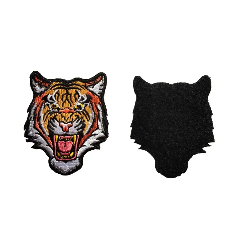 Tactical Bear Wolf tiger ricamo Cloth Hook Loop Patch zaino Tactical Morale Badge Applique per giacca Jeans bag Hat