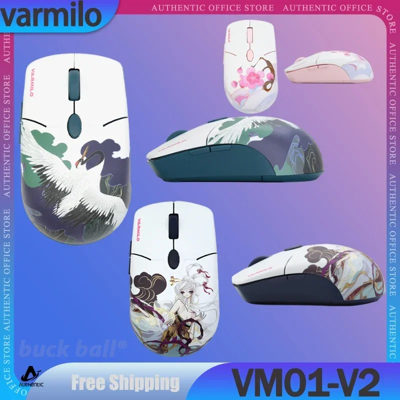 Varmilo Vm01-V2 Gamer Mouse 2.4G Wireless Mouse 16000dpi Lightweight Mouse National Style Office Mice For Windows/Mac Os Gifts