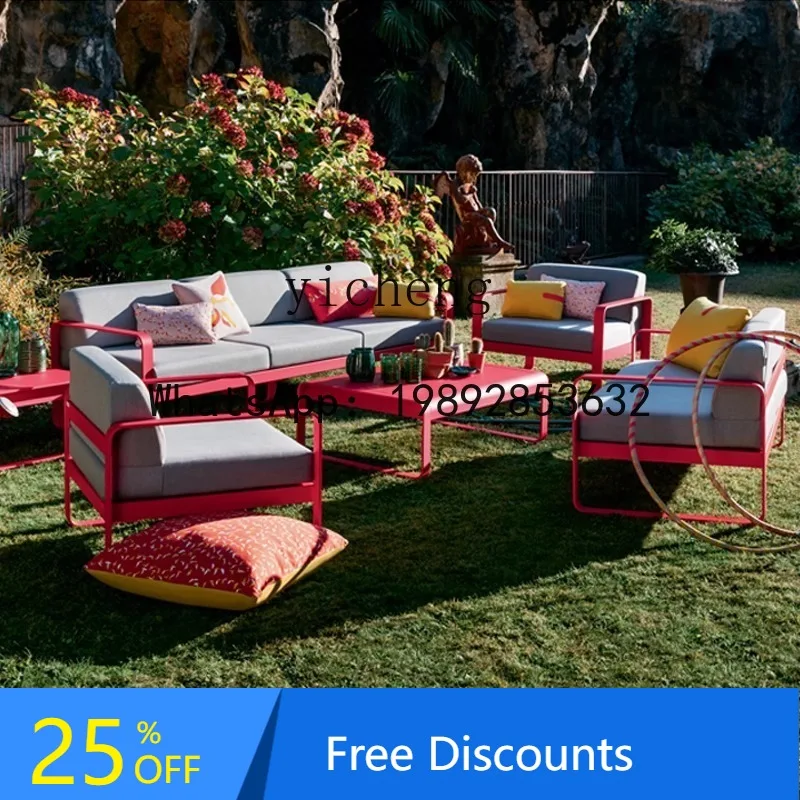 LYY  outdoor courtyard aluminum alloy sofa open-air garden rain and sun protection leisure combination coffee table