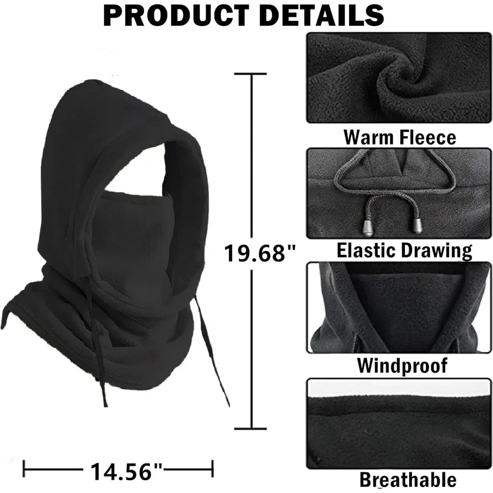 Windproof Winter Face Mask Warm Fleece Ski Mask for Men and Women Cold Weather Motorcycle Bike Cycling Neck Warmer