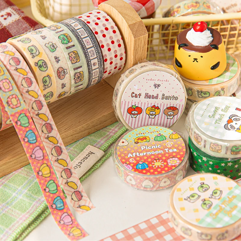 Mr. Paper, 200cm/roll, Animal Restaurant Themed Mini Pattern Sticker Tape, Scrapbook Diary Collage Base Decorative Sticker