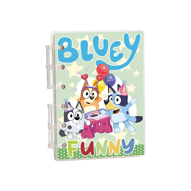Cute Small Note Book A7 Size Acrylic Lined Notebook for Bluey Learning Student Cartoon Bingo Heeler Supplies Notebook Gift