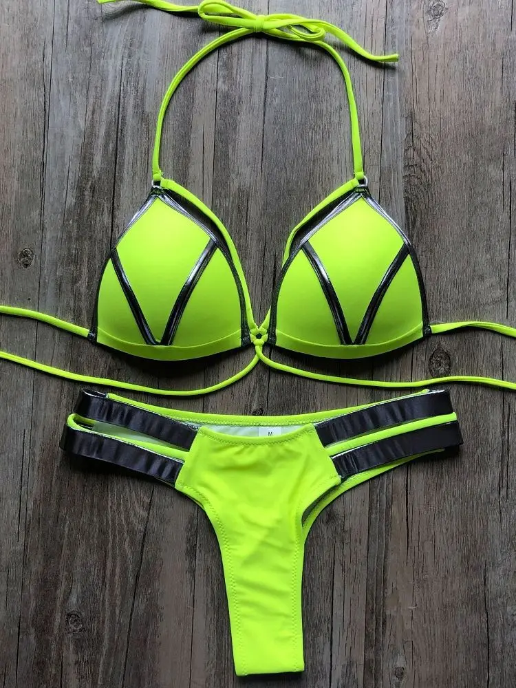 2019 Gold Stamping Women Bikini Set Sexy Padded Women Swimsuit Push Up Bikini Swimwear Summer Beachwear Brazil Bathing Suit