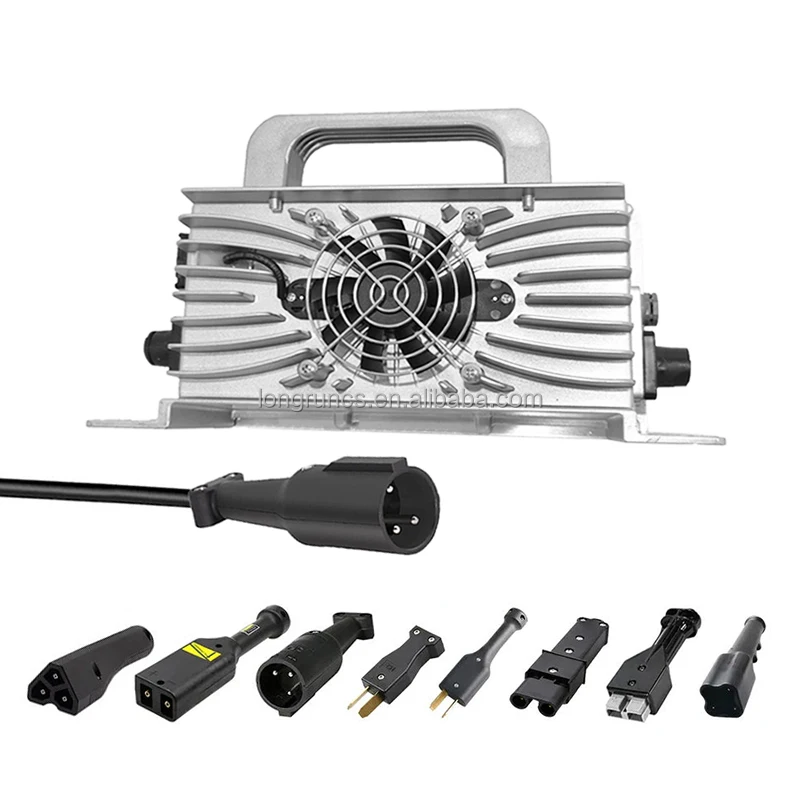 

Longrun 1.4KW 48 Volt 25amp 36V 72V Li-ion E-rickshaw Battery Charger IP67 50.4v 12S Charger Adjustable Voltage Battery Charger