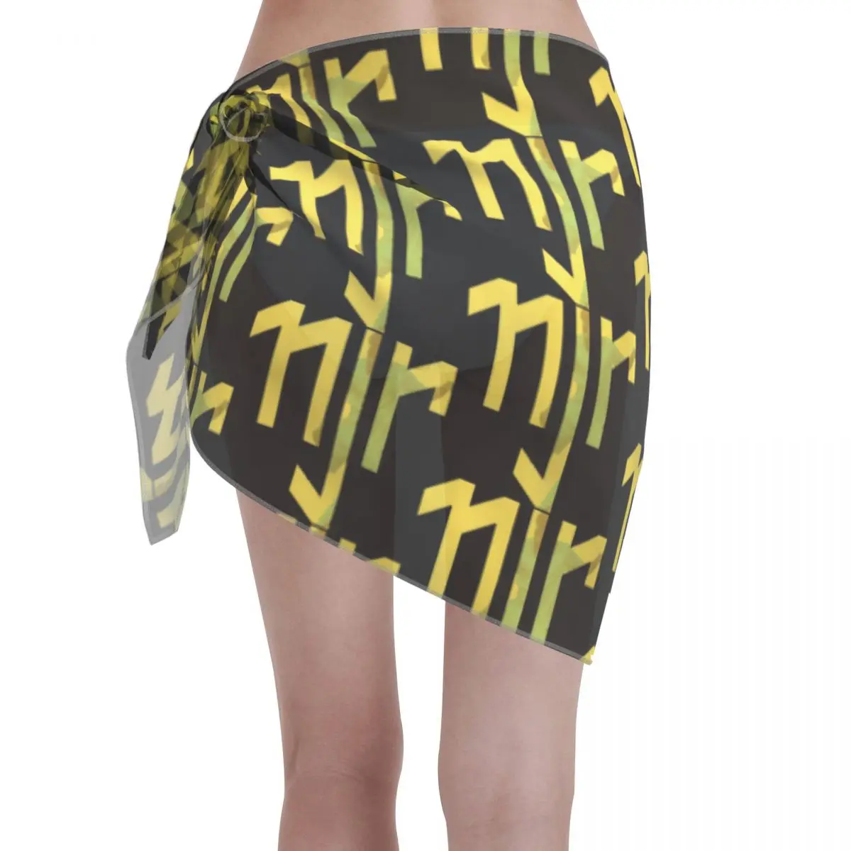 Personalizado neymar praia bikini cobrir envoltório transparente praia bikini cobrir saia curta chiffon cachecol cobrir ups para mulher