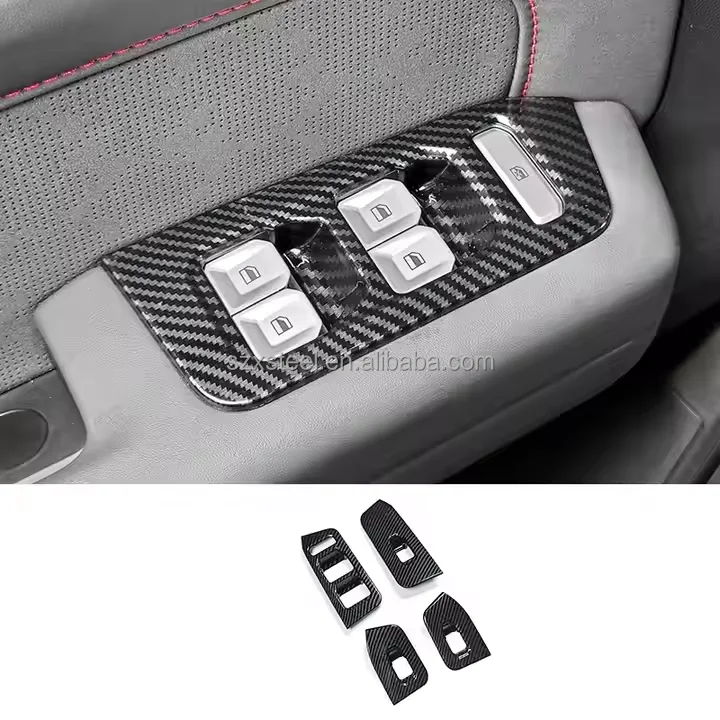 For Car Interior Modificationsteering Wheel, Navigation, Gearshift, Carbon Fiber Texture, Center Console Decoration Accessories