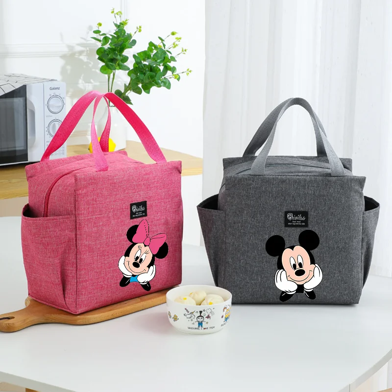 Mickey Mouse Lunch Bag Hot Sale Cute Cartoon Women Men Insulated Ice Bags Outdoor Picnic Handbag Bento Insulated Packet Gifts