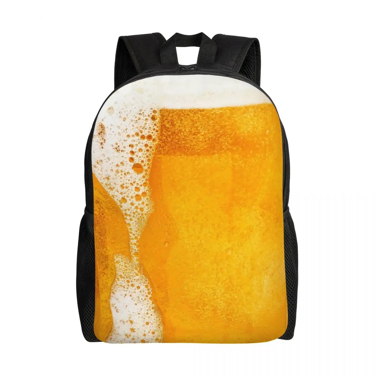 Custom Beer Realistic Bubbles Foam Laptop Backpack Women Men Basic Bookbag for College School Student Drinking Lover Bag