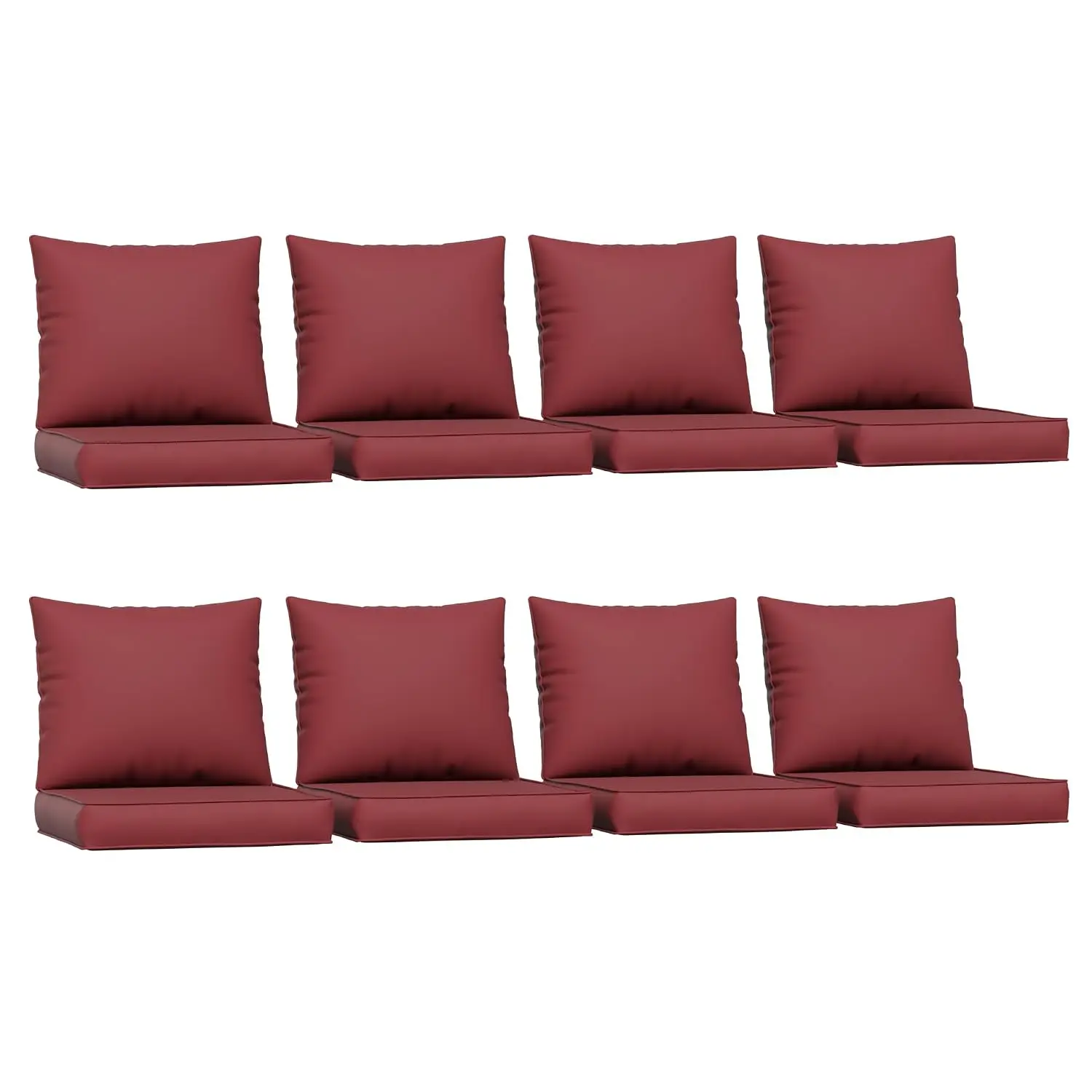 Outdoor Cushion 4'' Patio Furniture Replacement Set of 8 Water-Resistant Sectional Sofa Chair Burgundy, Customized
