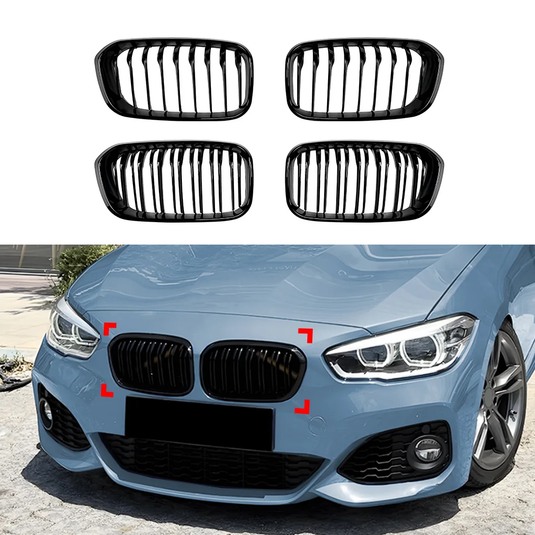 

Gloss Black Racing Grills For BMW 1 Series F20 F21 120i LCI Facelift 2015-2019 Single / Double Line Style Kidney Grill Grille