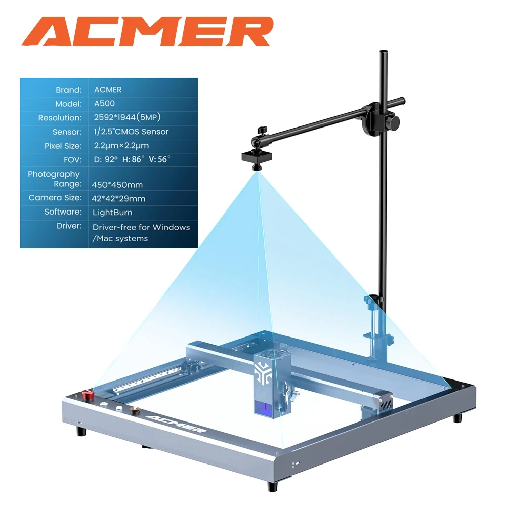 

ACMER A500 Lightbrun Camera Laser Engraving Machine For ACMER XTOOL SCULPFUN Atomstack Ortur IKIER CREALITY TWO TREES COMGROW