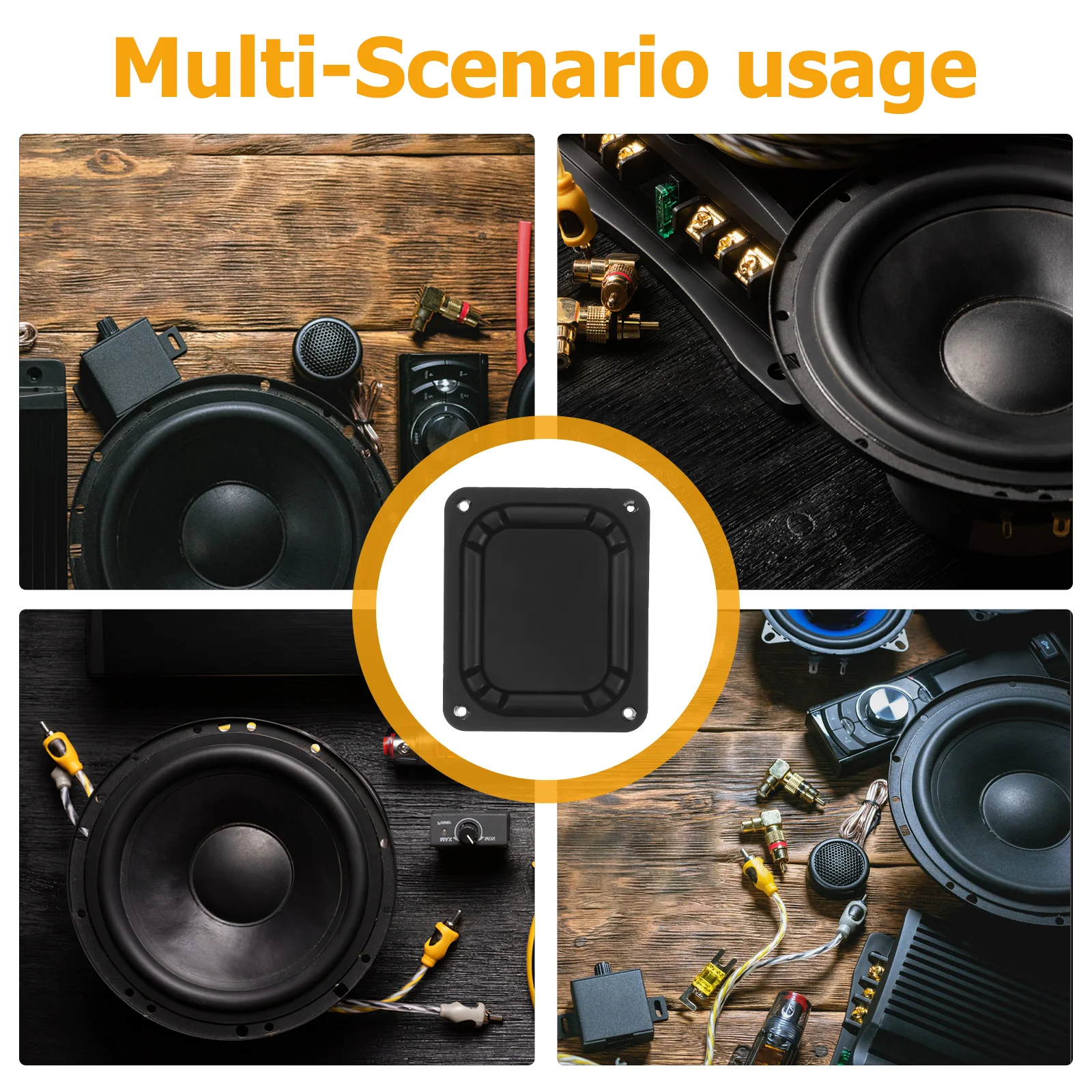 

2 PCS Bass Auxiliary Speaker Diaphragm Replacement for Plate Black Iron Car Subwoofer Vibration