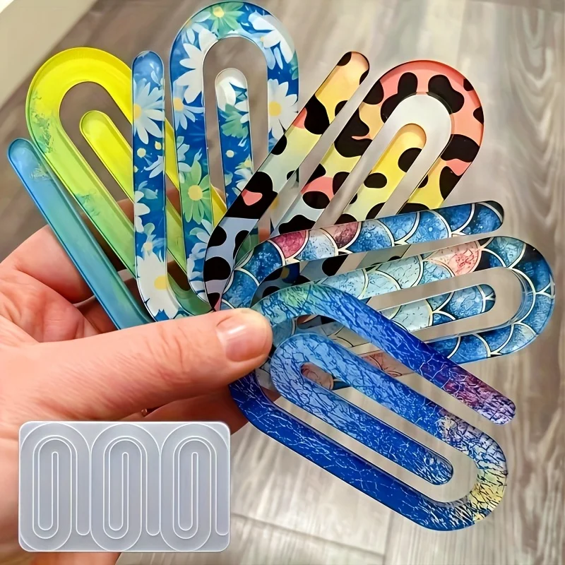 DIY Bookmark Silicone Mold Office Supplies Stationery Crafts Resin Drop Glue Mold Paper Clip Design Silicone Mold