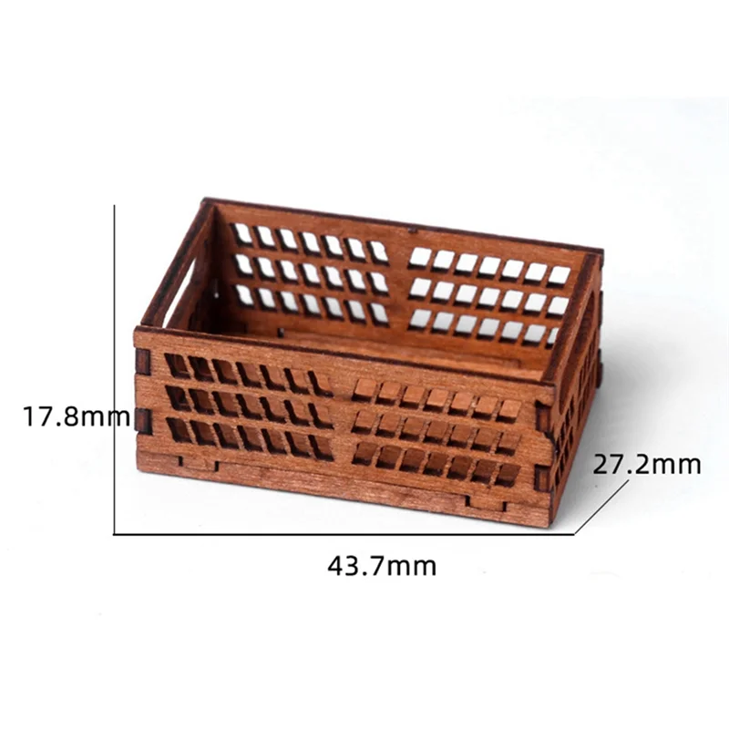 ABKR-Plaything صندوق تخزين رف الكيك الخشبي المصغر/سلة مع صندوق تخزين رف الكيك ملحقات الديكور باللون الأبيض