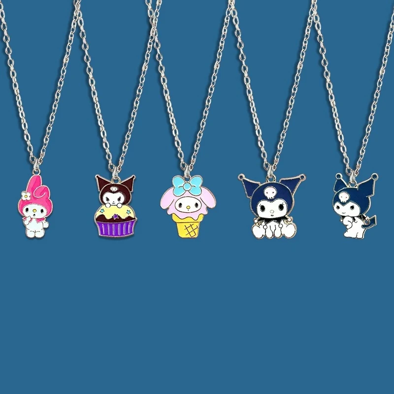 Summer Best Friend Keepsake: Matching Kuromi Necklace Set for Girls – A Pair of Collar Chains for Schoolgirls view 3
