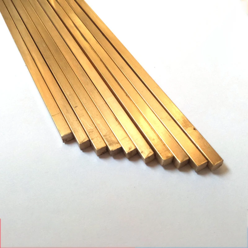 1Pcs  Brass Square Stick Rod Solid Bars Length 500mm  Brass Cube Block 3x3~20x20mm