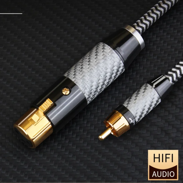 YYAUDIO Lotus to Canon audio cable single crystal copper silver-plated power amplifier mixer RCA to XLR male cable