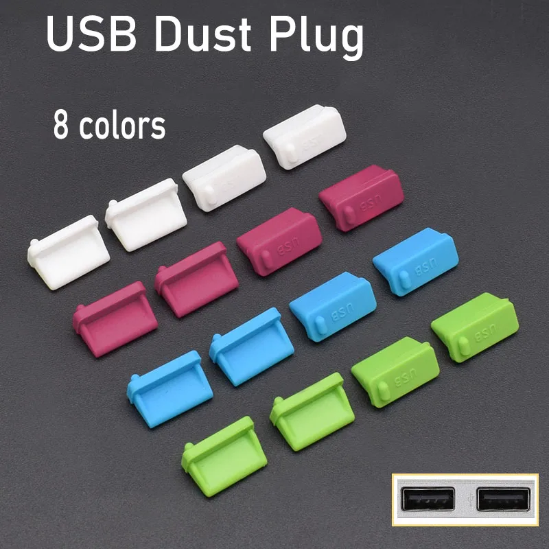 10/50Pcs USB Universal Silicone Dust Plug Charger Port Cover Cap Tablet PC Notebook Laptop Power-bank 8 colors