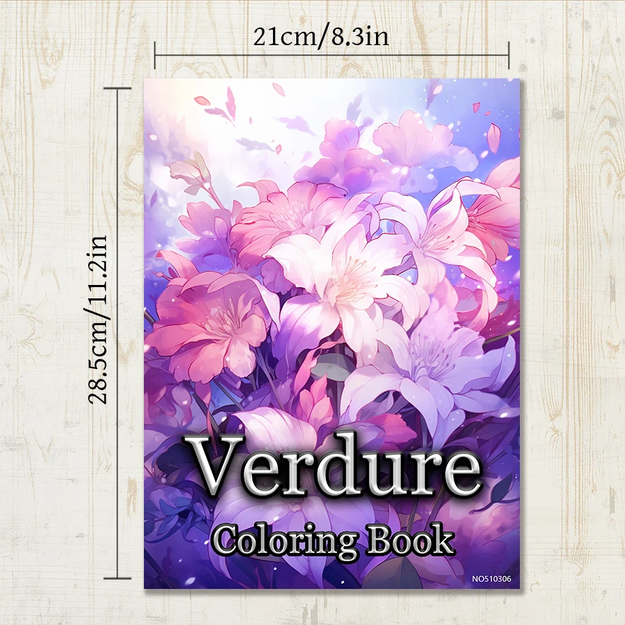 Verdure Adult Coloring Book - 8.3x 11.2 Inch 22 Page Coloring Book - Helps Reduce Stress and Ease Emotions