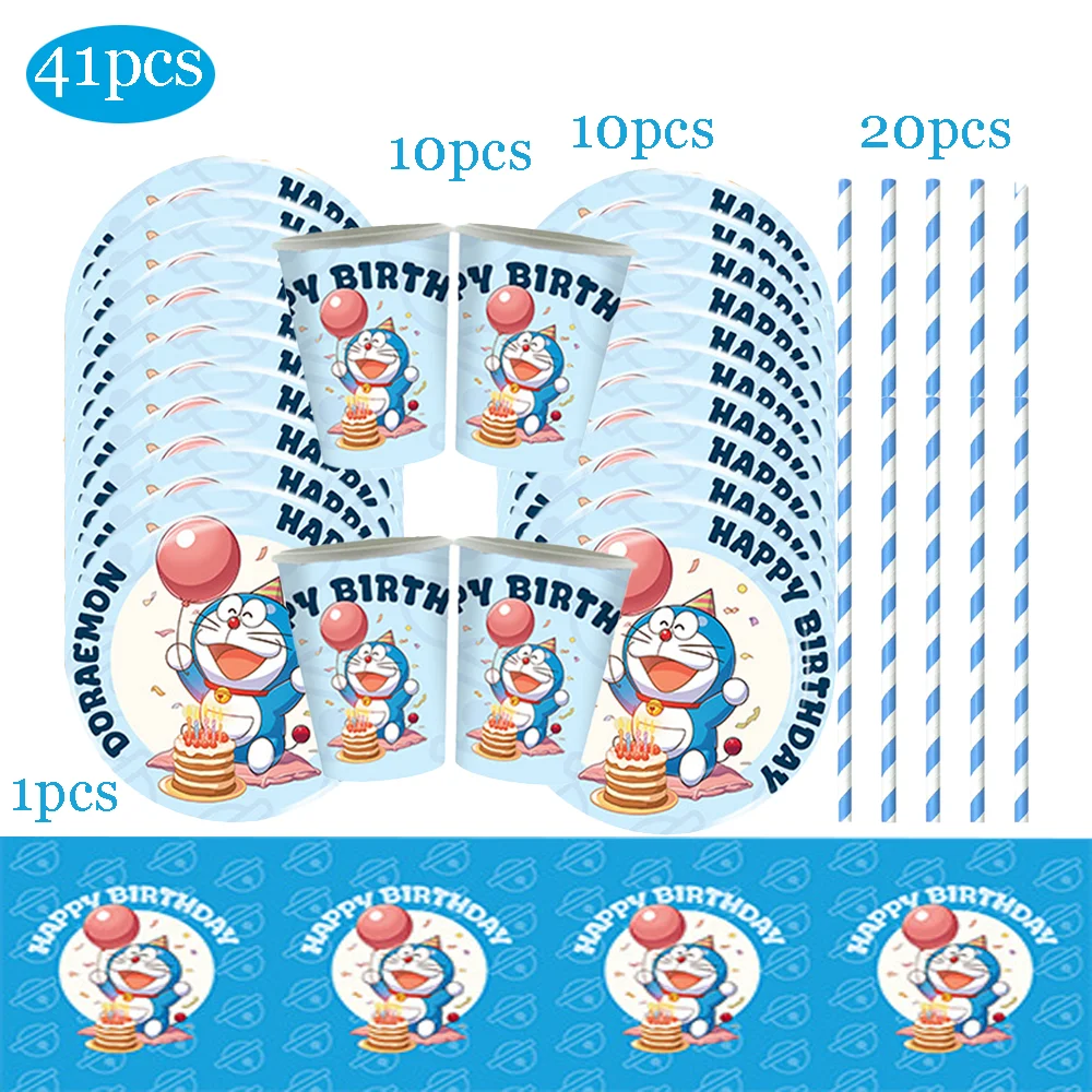 

Cartoon Doraemoned Birthday Party Decor GameCartoon Dor Disposable Tableware Cake Topper Kids Boy Party Supplies Baby Shower Toy