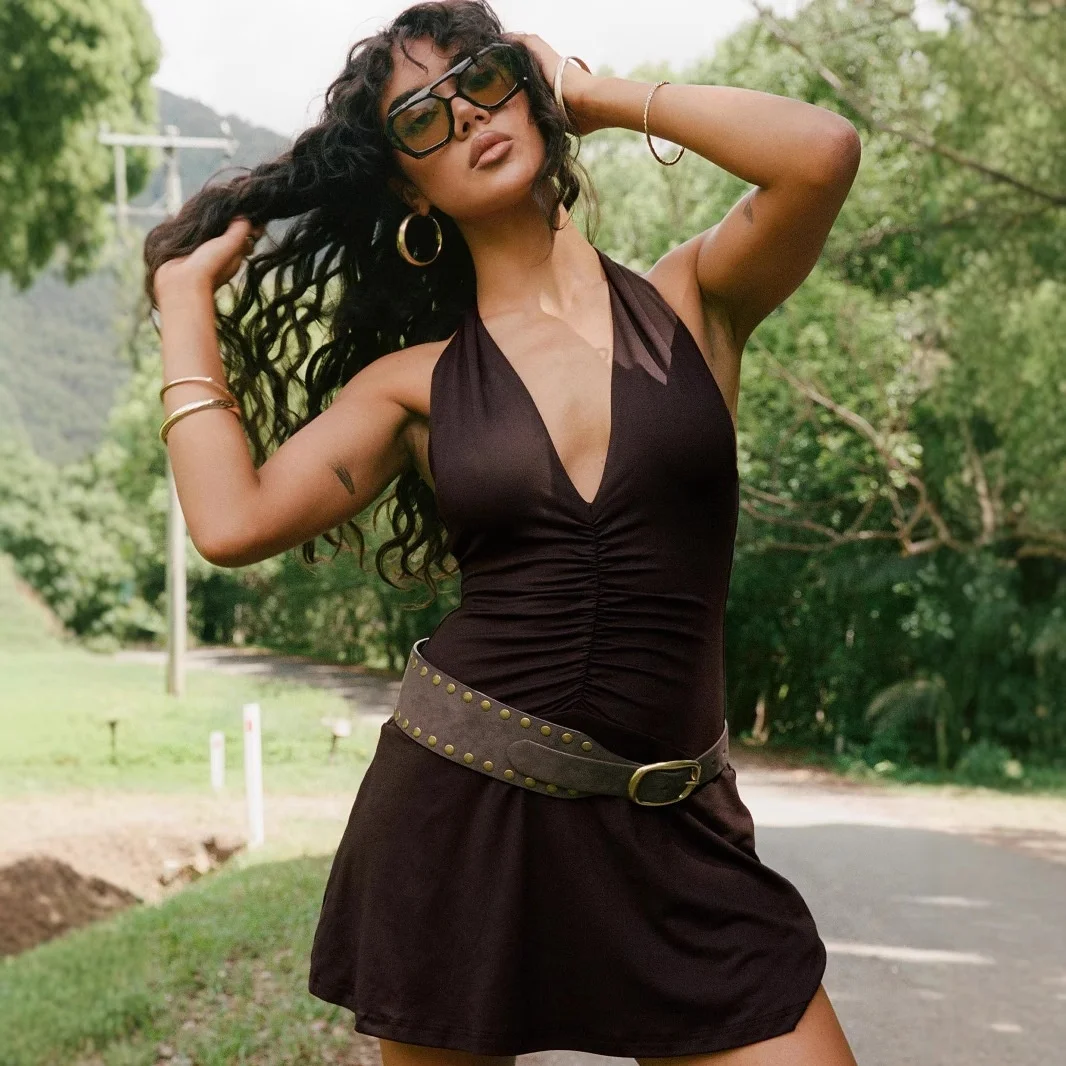 

Сексуальная облегающая юбка трапециевидной формы с v-образным вырезом Dr Relle Princ Polly для женской повседневной одежды