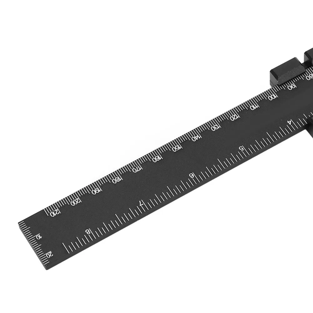Aluminum Alloy T Square Woodworking Ruler Inch Metric Scale Slide Stop Adjustable Slide Stop Ruler Dual Scale