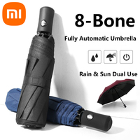 Xiaomi Fully Automatic Umbrella Folding Sunshade 8-Bone Black Glue Rain and Rain Wind Resistant Auto Luxury Big Windproof