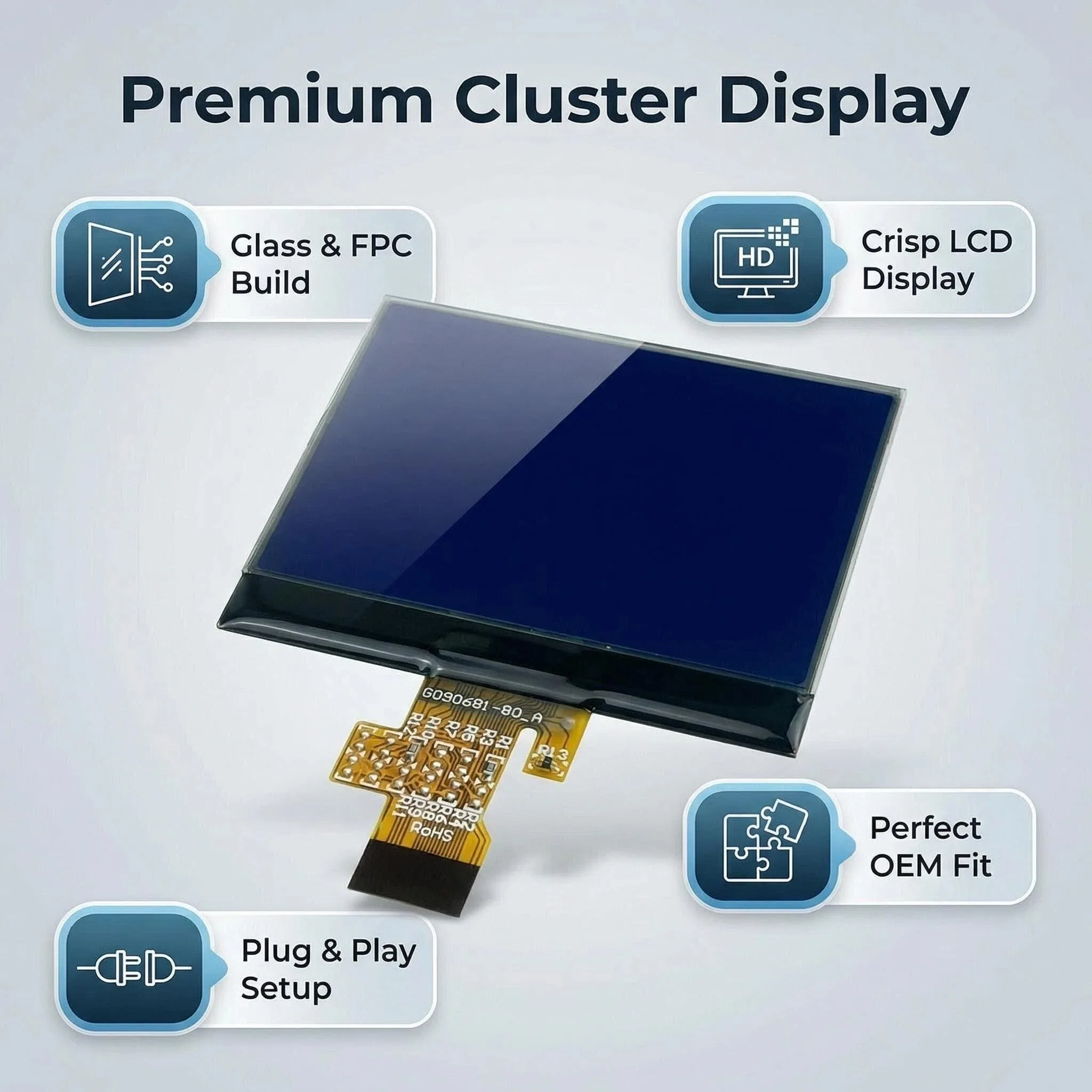 

Instrument Cluster LCD Screen Display for Peugeot 407 407SW HDI Coupe, Dashboard Pixel Repair Replacement