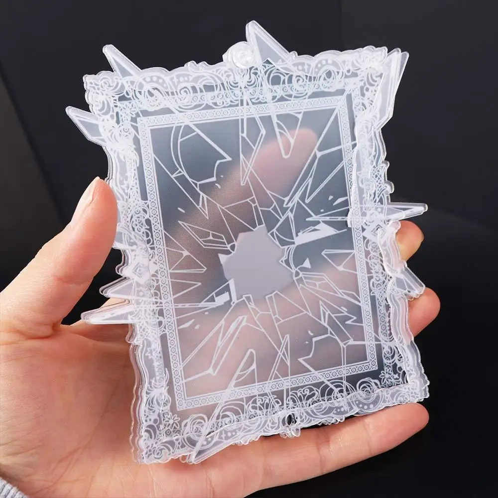 Simpatico espositore per carte idol a specchio rotto Custodia protettiva per carte antipolvere trasparente Collettore di cornici per foto impermeabili in acrilico