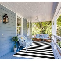 Black and White Stripe Rug Outdoor Balcony Christmas Decor Rug Machine Washable Carpet Rug for Dining Room Entryway Home Offic