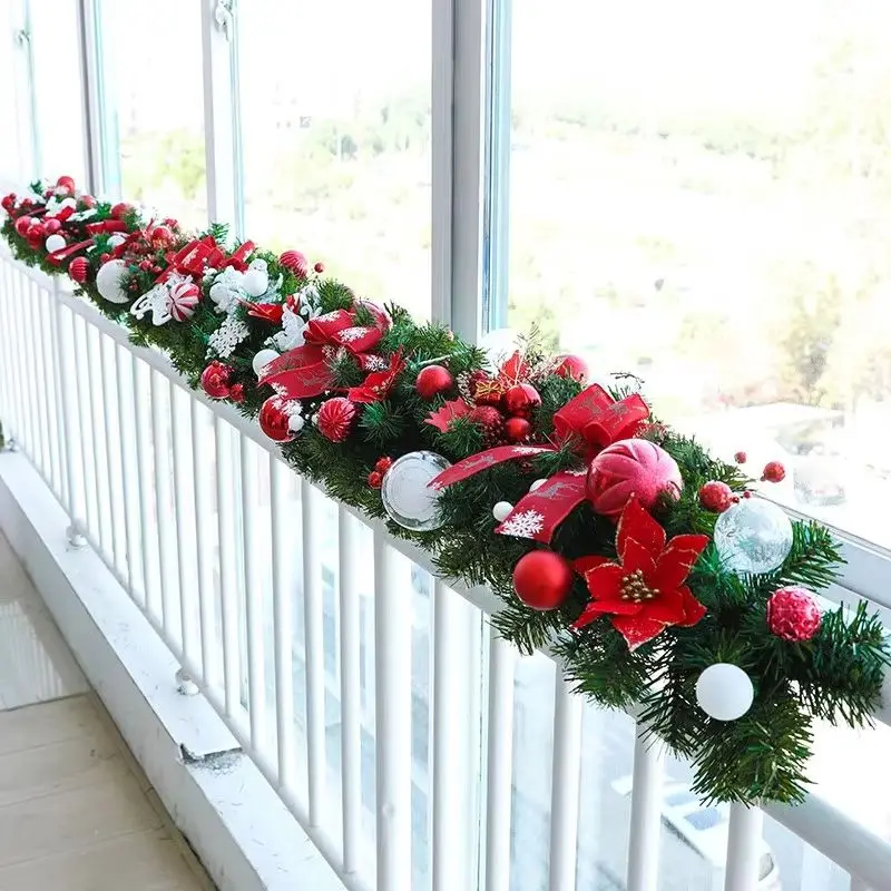 Jinshiyuan-Christmas Rattan Wreath, Door Hanging Decorations, Pendant Door Decoration, Shopping Mall Scene, 270cm