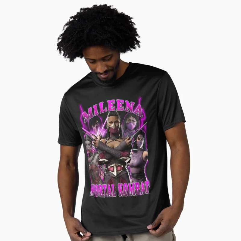 

Vintage 90's Mortal Kombat 1 Mileena MK Gift tee for gamer 100% cotton printed Men's Short Sleeve Graphic T-Shirt All size tops