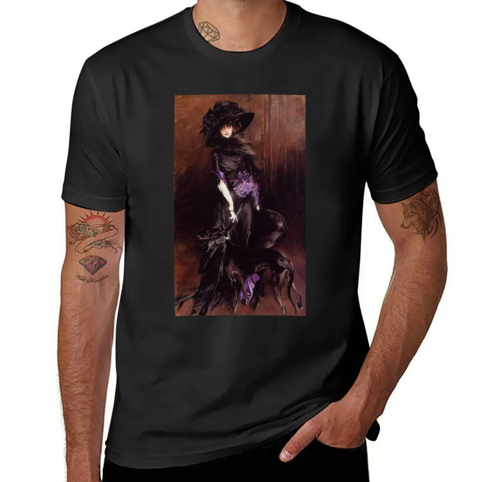 Portrait of Marchesa Luisa Casati, with a Greyhound - Giovanni Boldini - 1908 T-Shirt sports fans mens graphic t-shirts pack