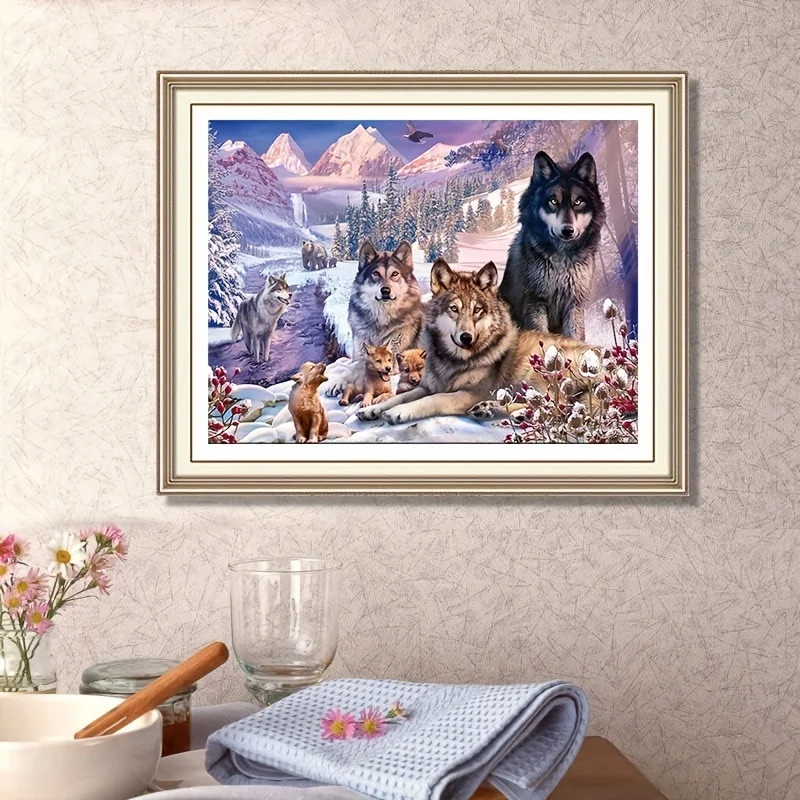 5D Diamond Painting Wolf in the snow DIY Full Diamond Painting Embroidery Kits Handmade Home Decor