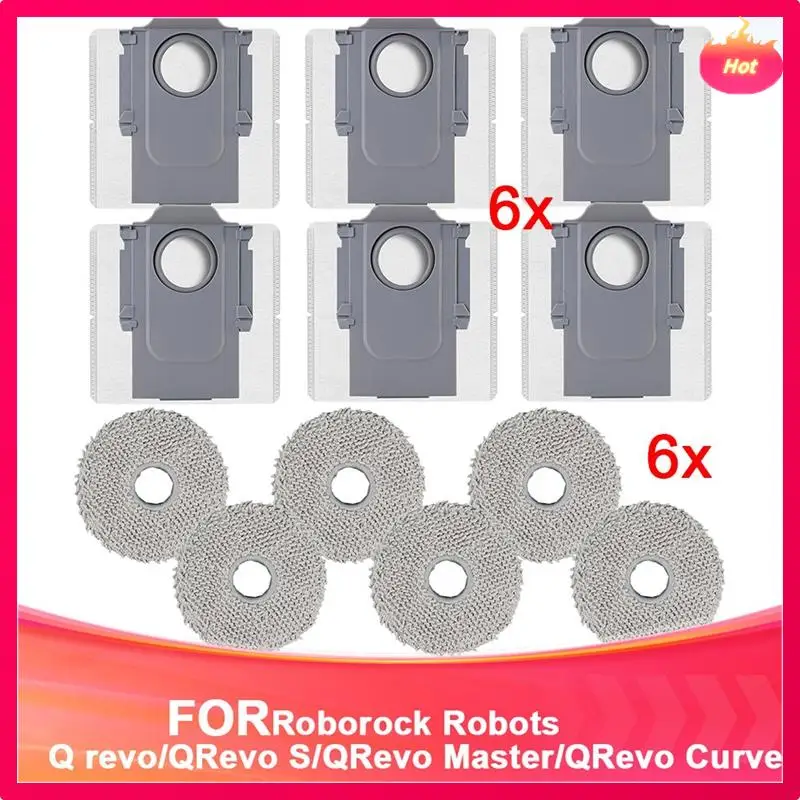 

ABYP Accessories Set For Roborock Q Revo/Qrevo S/Qrevo Master/Qrevo Curve Robot Vacuum Cleaners, With Dust Bags And Mops