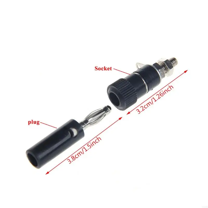 2025 جديد 10 أزواج أسود اللون الأحمر 4 مم ربط بعد أن مكبر صوت طرف موز المقبس مقبس القابس