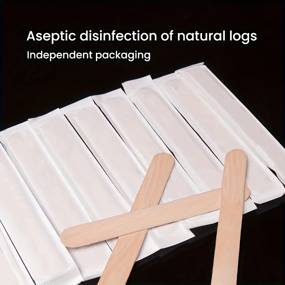 100Pcs Disposable Sterile Wooden Tongue Depressor Independent Pack Tattoo Pigment Mixing Spatula Vaseline Applicator For Permane