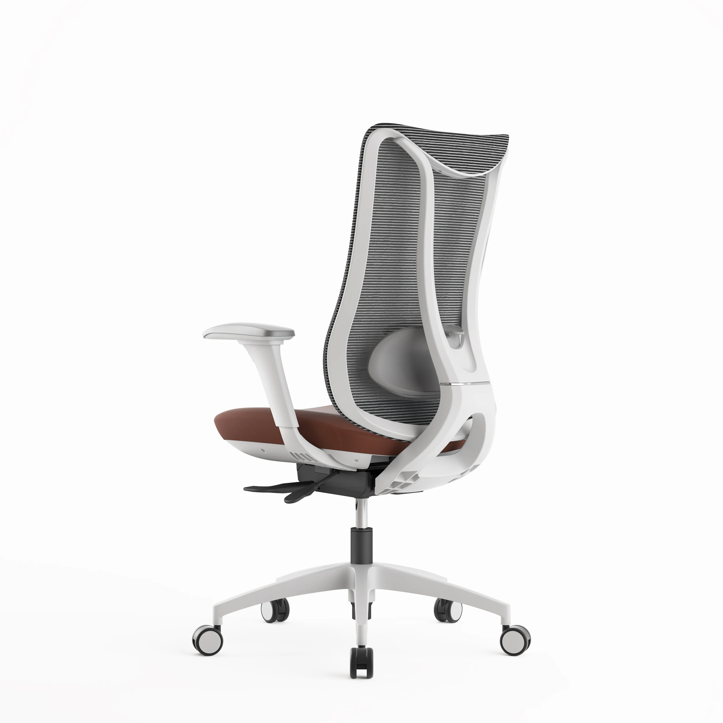 

White Nylon Castors Ergonomic Office Chair for Meeting Room Modern Luxury 4D Adjustable Armrest Mesh Swivel Chair