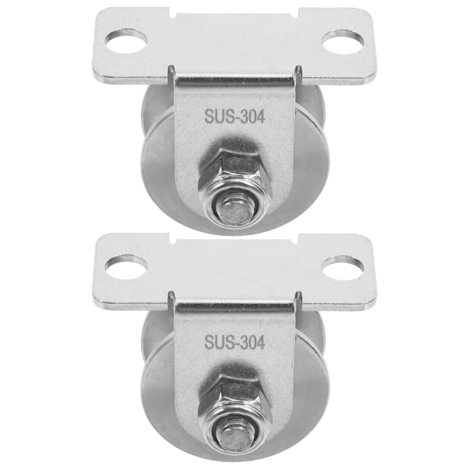 2Pcs Stainless Steel Cable Pulley Wall Mount Smooth Internal Bearing Rope Pulley Wheel for Sliding Doors Lifting Systems Heavy view 3