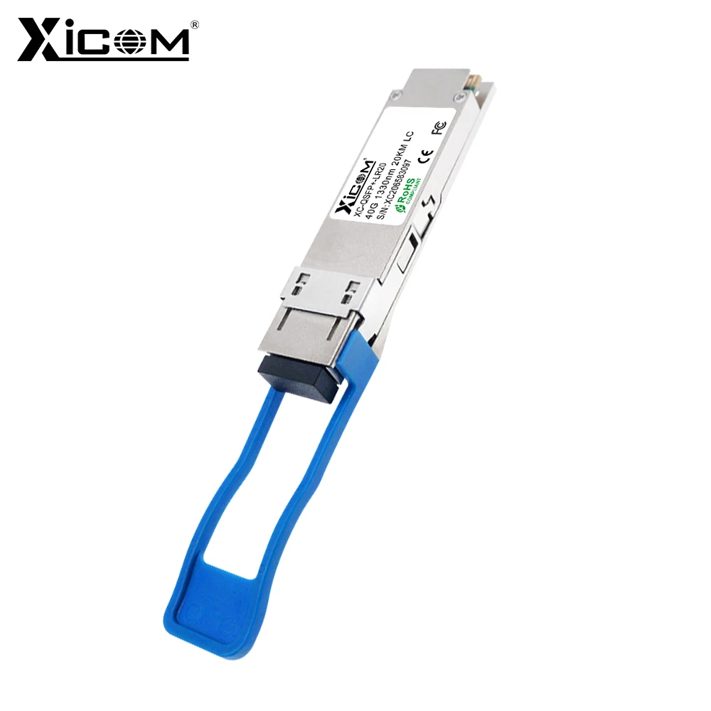 Xicom QSFP 40G LR4 20km Optical Transceiver Module 1270nm-1330nm VCSEL PIN DDM DOM SMF LC Fiber Optic for 40GBASE-LR4 Ethernet