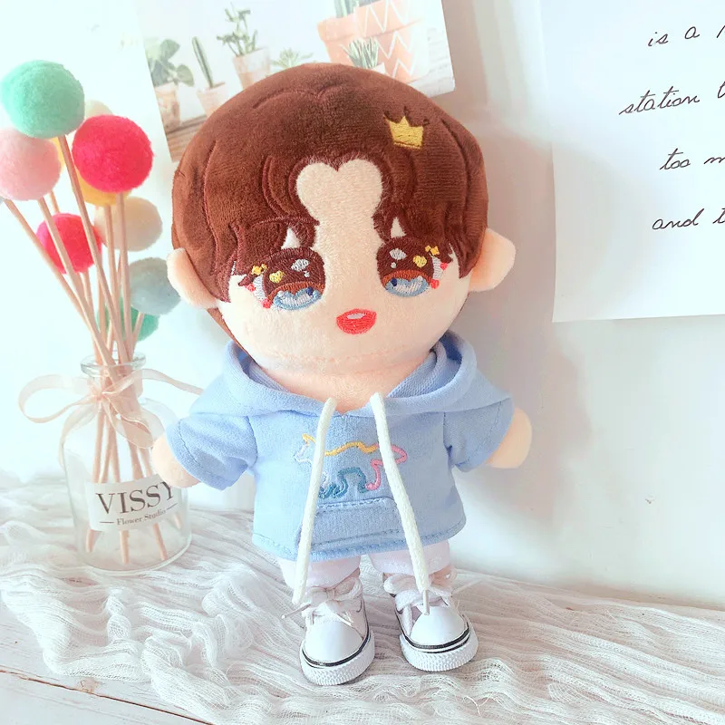 20cm Doll Clothes Cotton Dolls Trendy Hoodies Plush Toys Cartoon Hoodie Doll Accessories Children's Toy Gifts