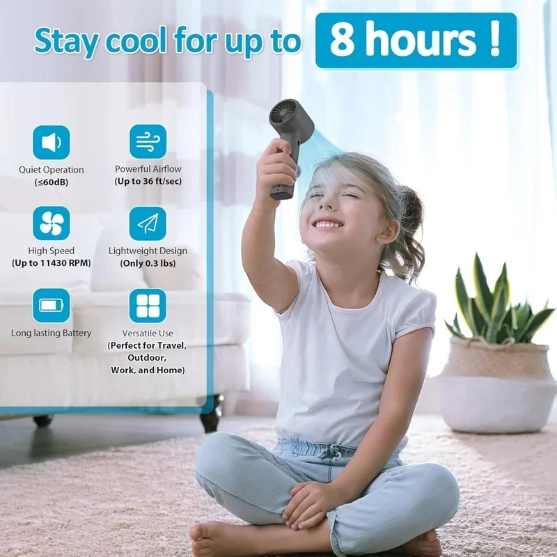 NEW Handheld mini fan, powerful 400mAh wind speed, convenient USB charging, suitable for travel, outdoor activities, and summer image 3