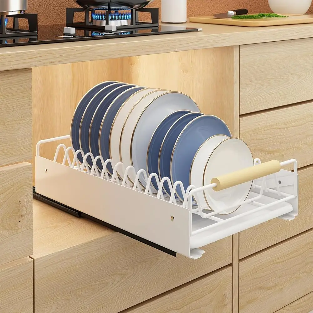

Pull Out Dish Racks Fixed With Adhesive Film，Dish Drying Ra With Drainboard Set,Heavy Duty Slide Out Pantry Drawers For