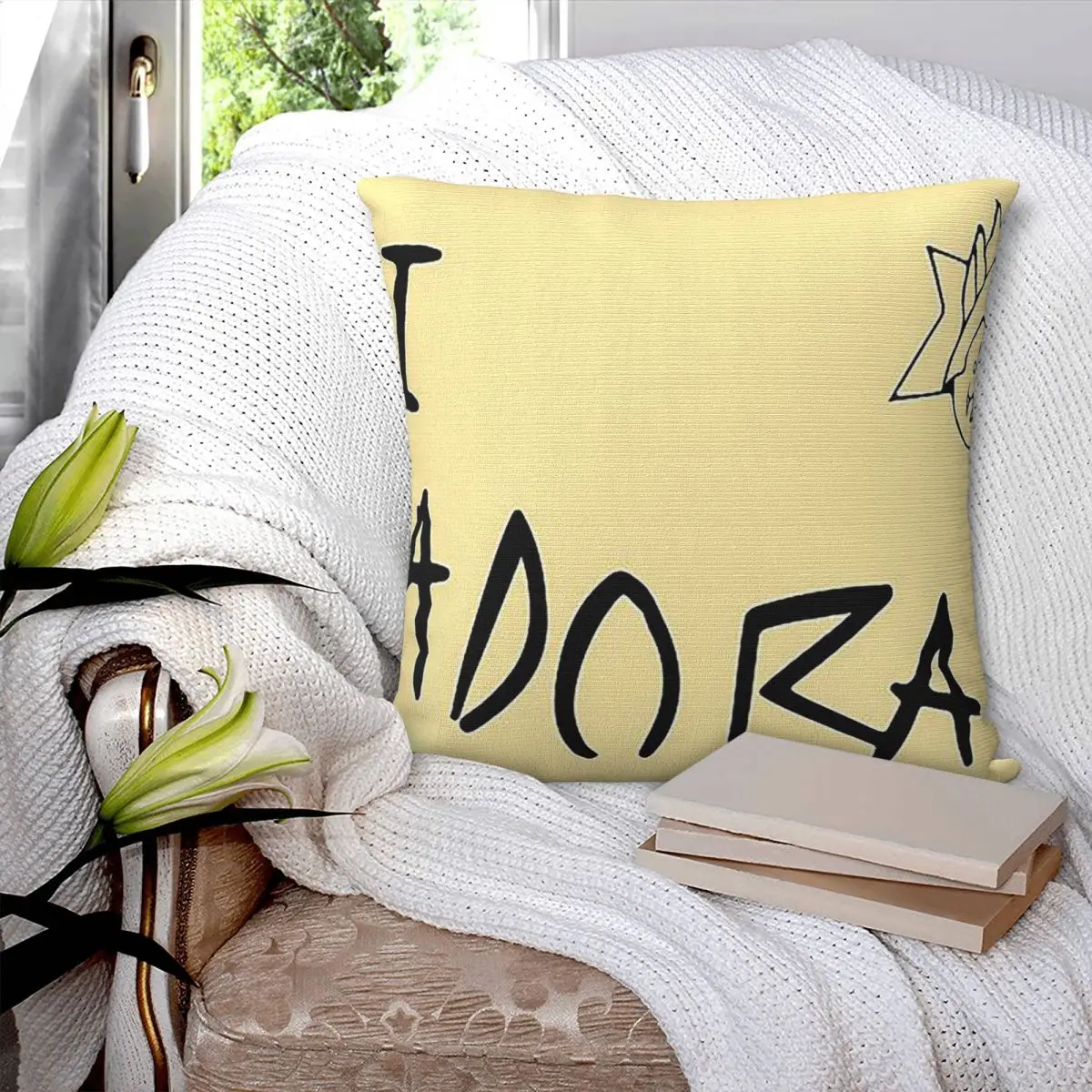 Hi Adora P Square Pillowcase Pillow Cover Polyester Cushion Zip Decorative Comfort Throw Pillow for Home Sofa