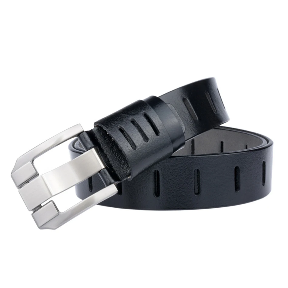 

Black Leather Belts for Men New Genuine Leather Belt Men Pin Buckle Belt Male Solid Casual Brand Belt for Jeans Accessories