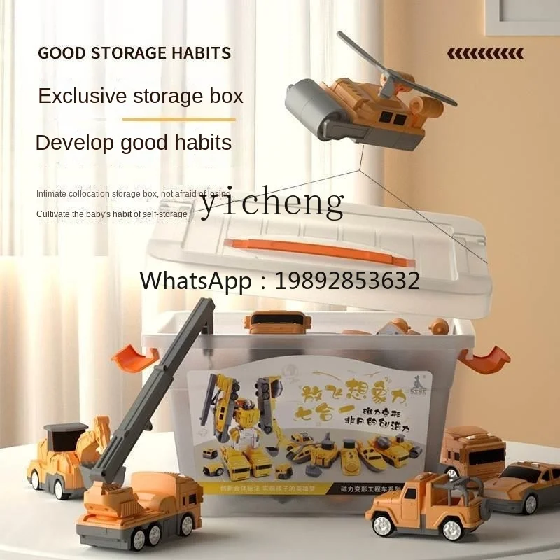 ZZ – voiture jouet magnétique pour enfants, blocs de construction pour garçons, assemblage d'ingénierie, déformation, Puzzle King Kong