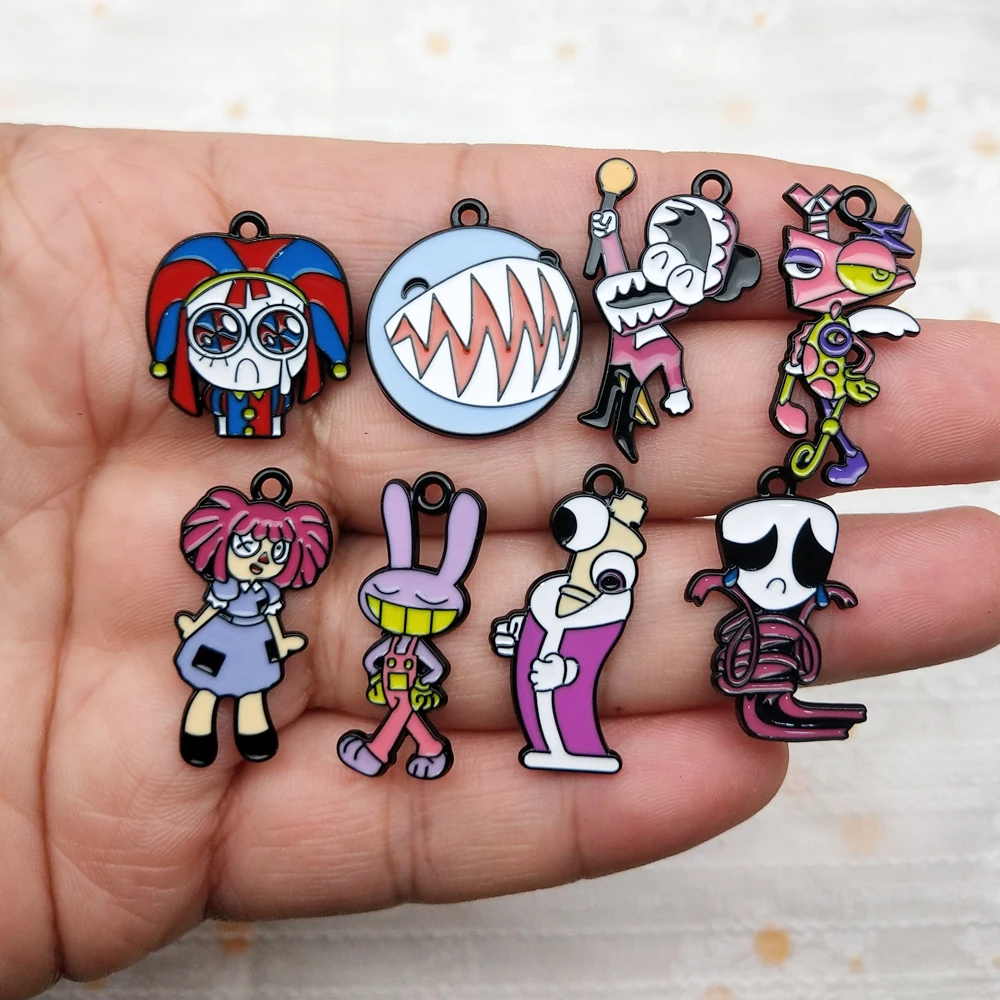10pcs Cartoon Charm Jewelry Accessories Diy Making Enamel Necklace Earring Pendant Keychain Charms Alloy Metal Black Plated