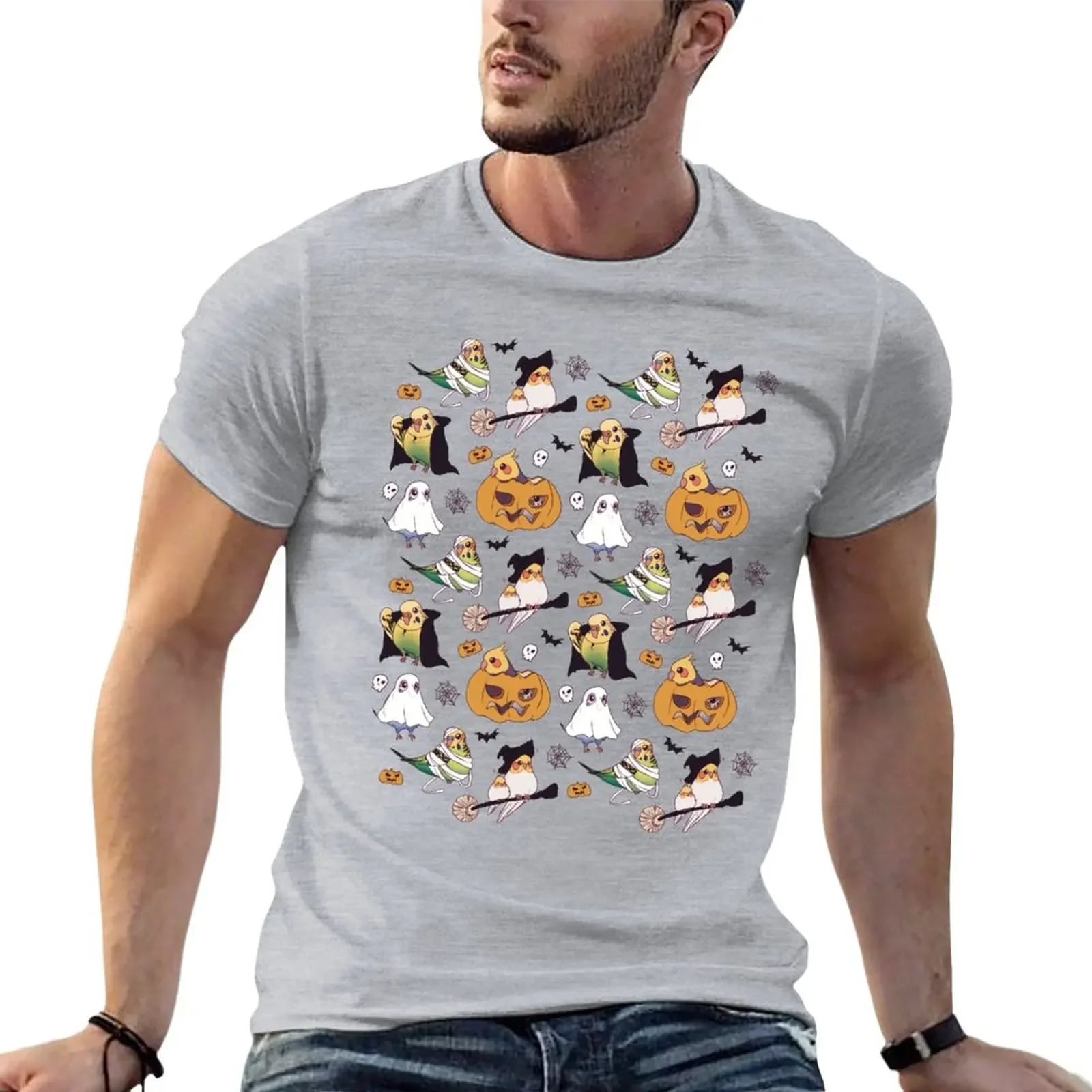 

Halloween birds T-Shirt summer clothes new edition heavy weight t shirts for men